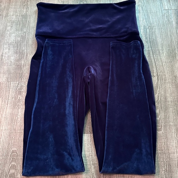 Spanx Navy Blue Velvet Leggings Size XL - Picture 1 of 6